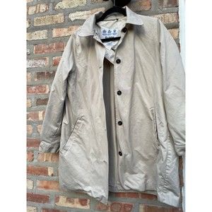 Barbour Khaki Barn Chore Border Womens Full Button Jacket size 10